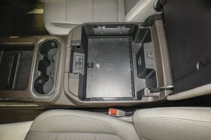 GMC Sierra 3500HD Console Safe - Tuffy Products - W/ Combo Lock, Flow-Thru Console - Black - `20-`24